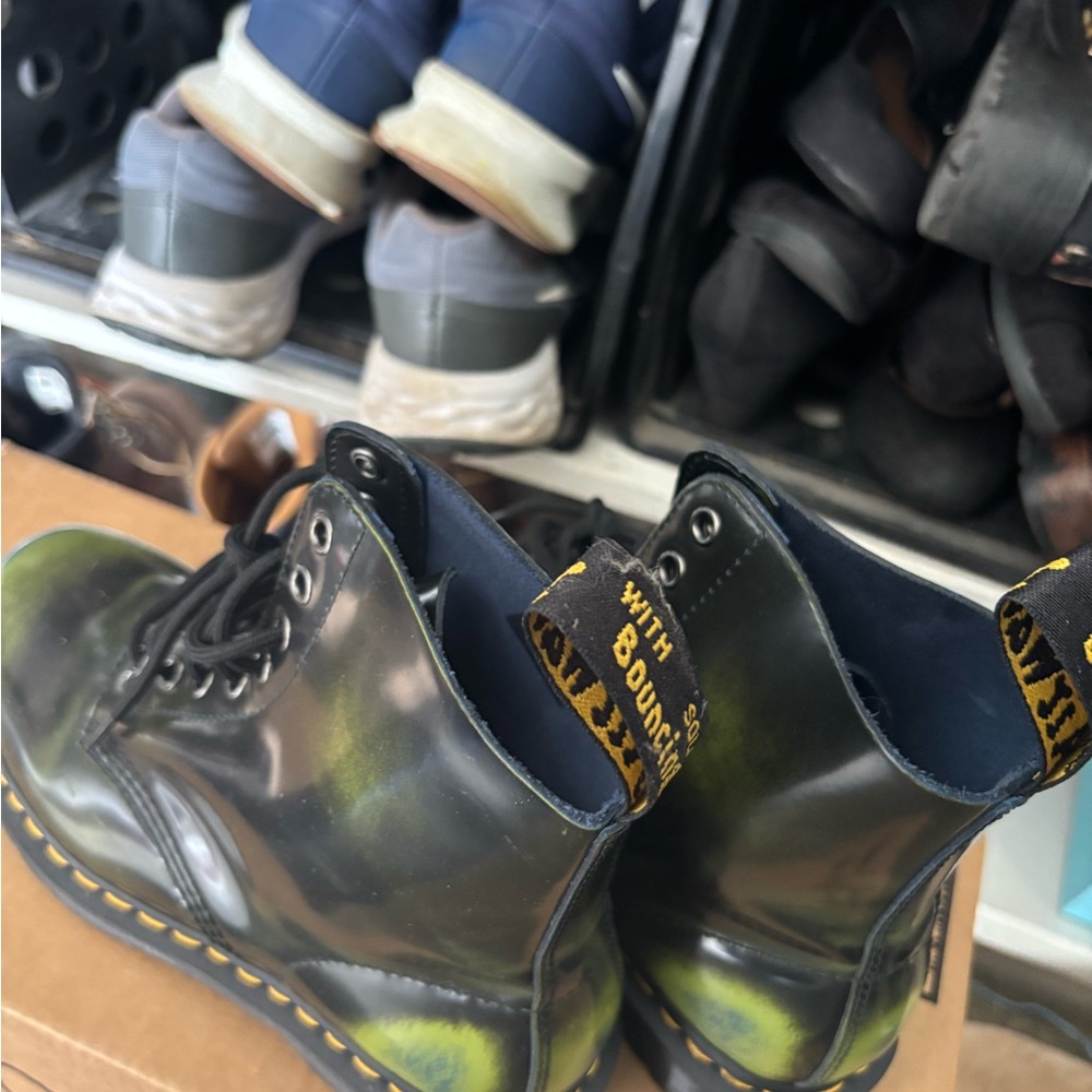 Black and Green Combat Boots - Dr. Martens Style